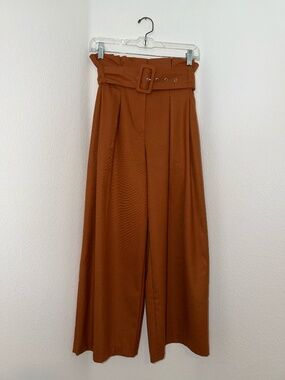 Free People Paper Bag High Waisted Flowy Pants with Belt
